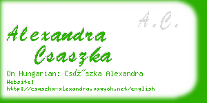 alexandra csaszka business card